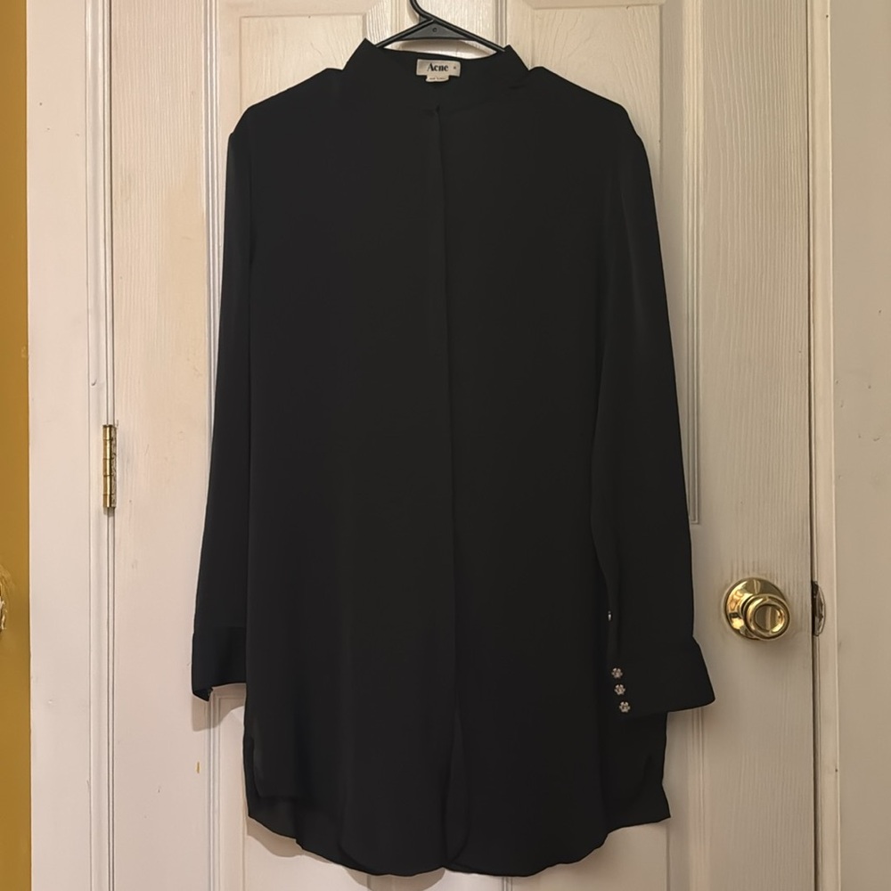 Acne Studios black open back tunic